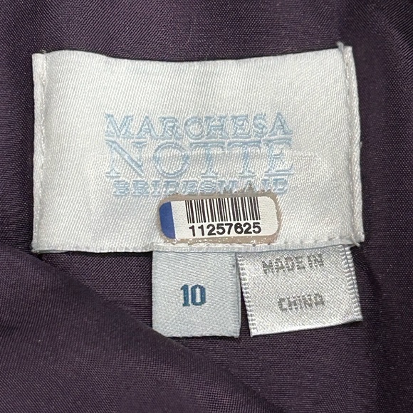 Marchesa Notte Long Floral Print Dress With Black Mesh Overlay, Deep V - Picture 10 of 12